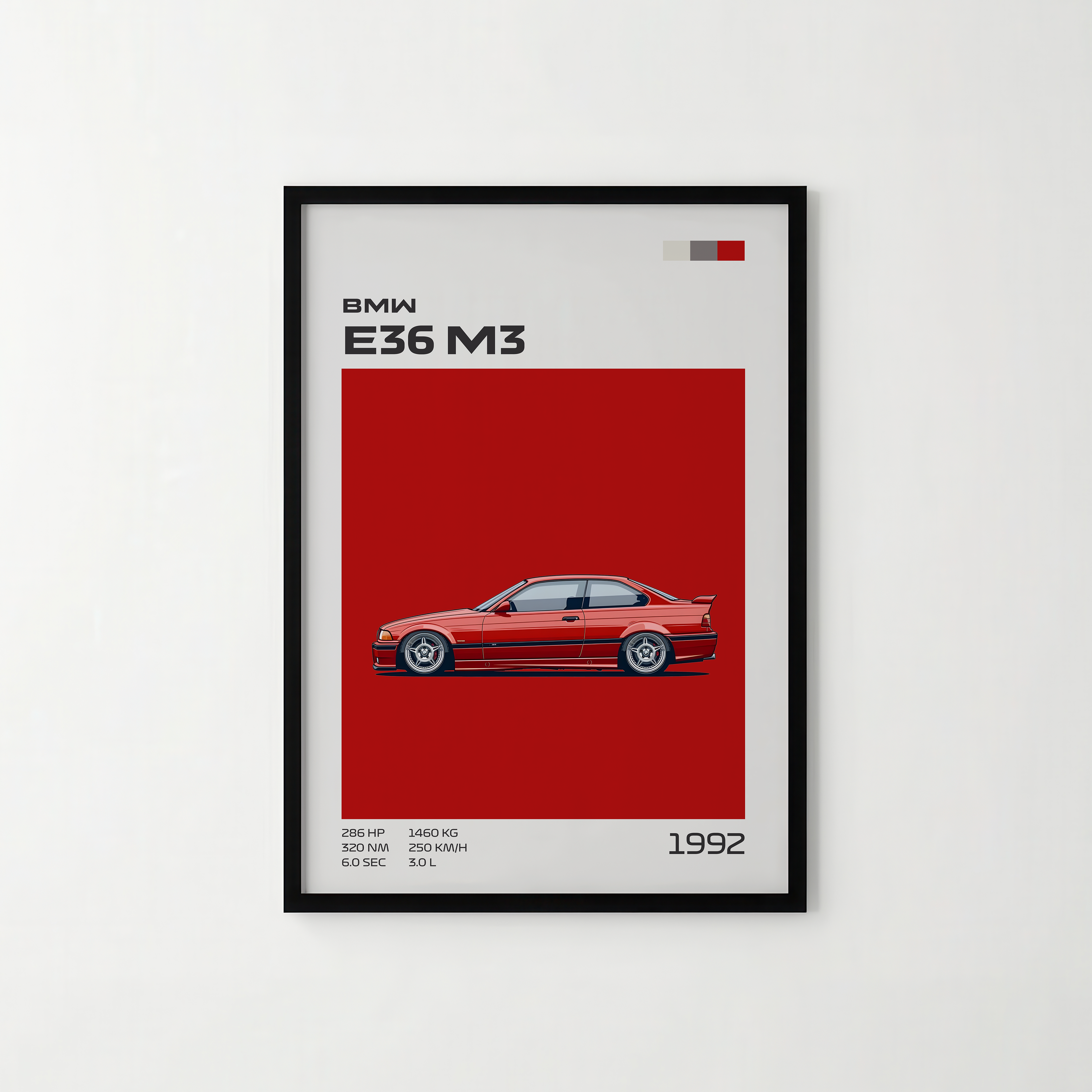 Poster BMW E36 M3 "Classic Edition"
