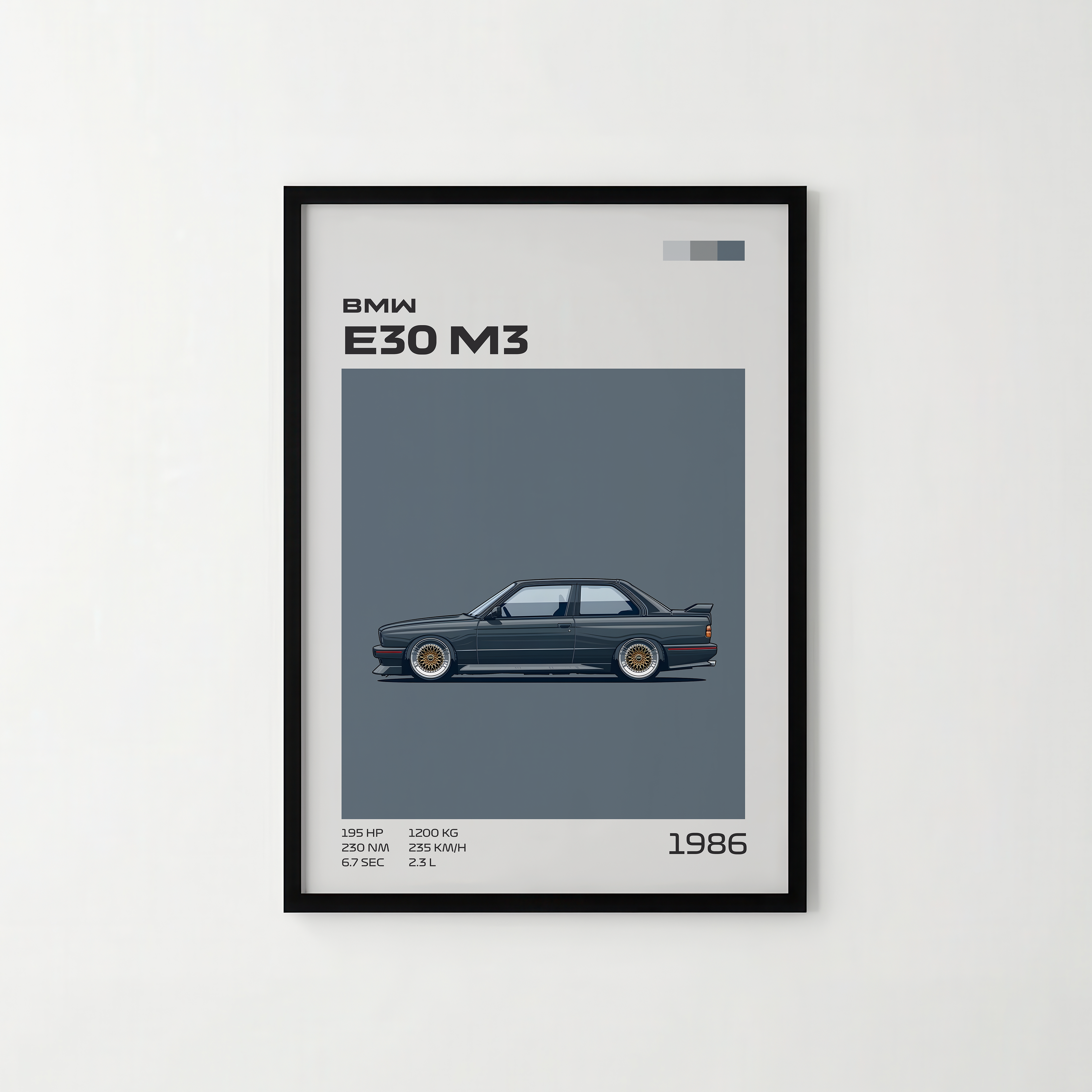Poster BMW E30 M3 Gray "Classic Edition"