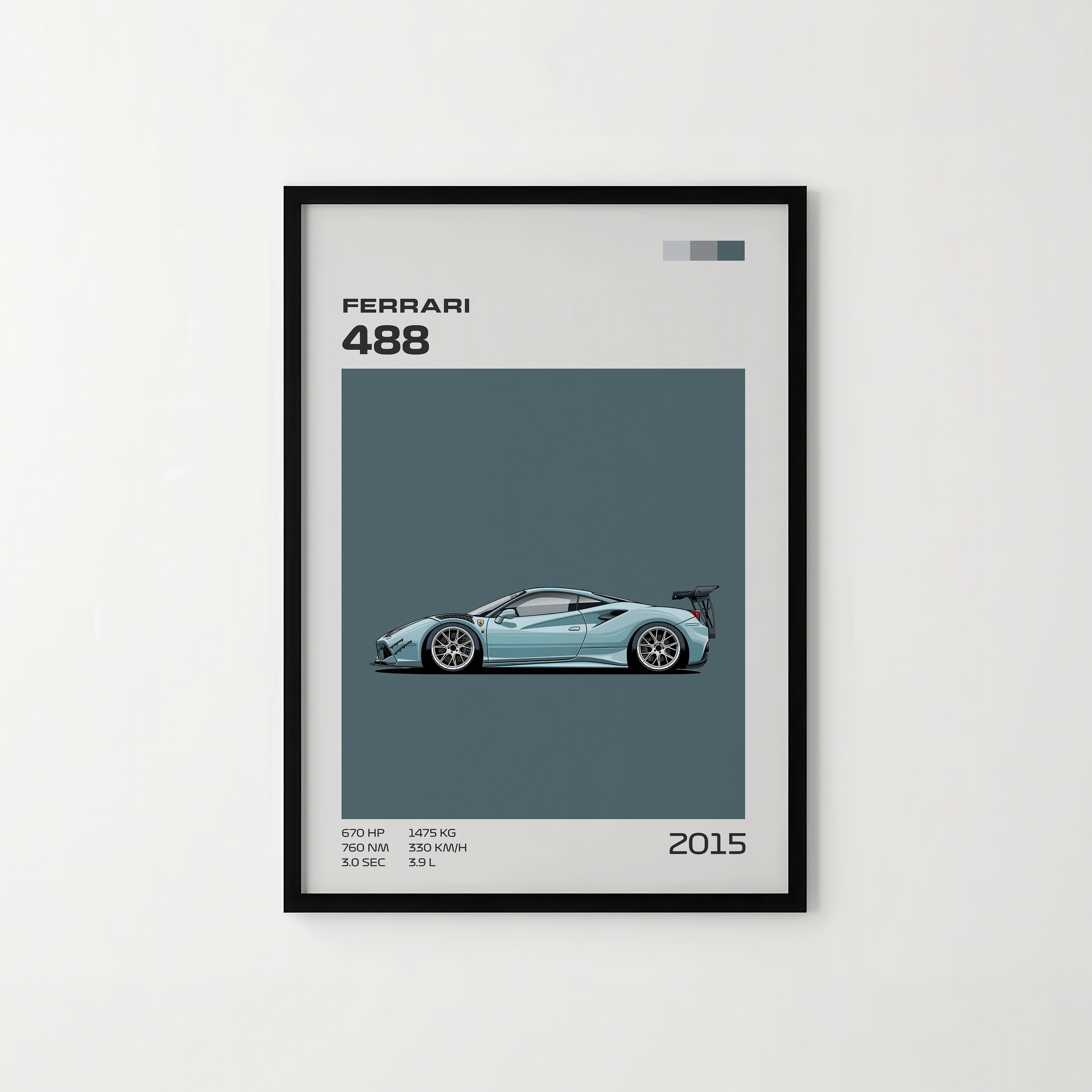 Poster Ferrari 488 GTB "Classic Edition"