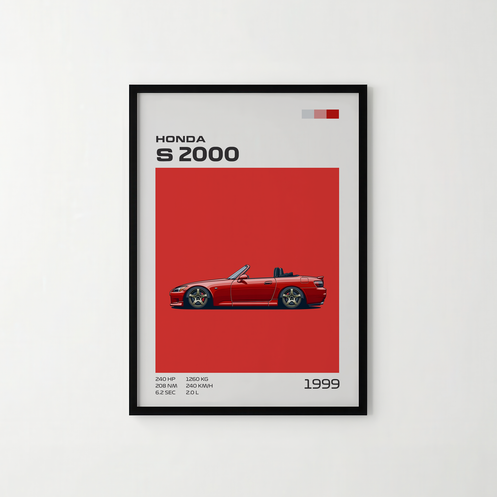 Poster Honda S2000 (1999-2009) "Classic Edition"