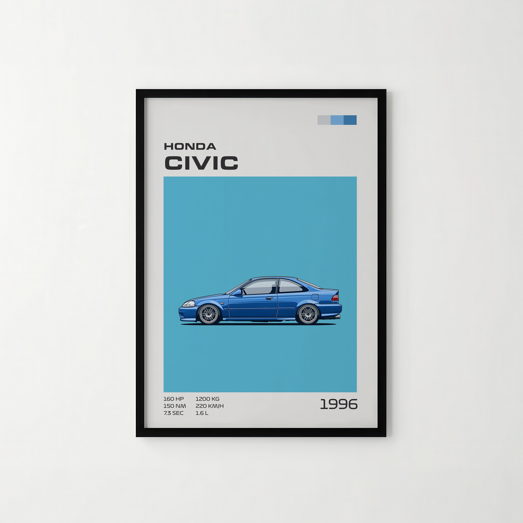 Poster Honda Civic 1996 "Classic Edition"