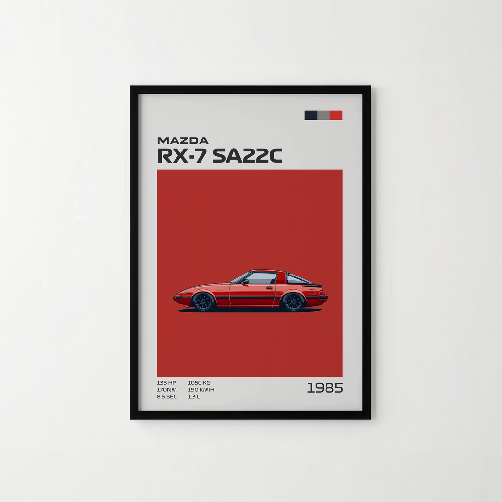 Poster Mazda RX-7 FSA22C (1978-1985) "Classic Edition"