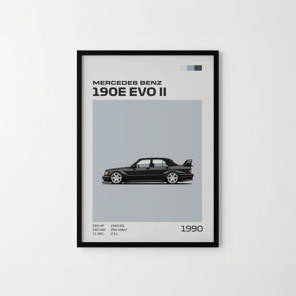 Poster Mercedes-Benz 190E Evo II (1990) "Classic Edition"