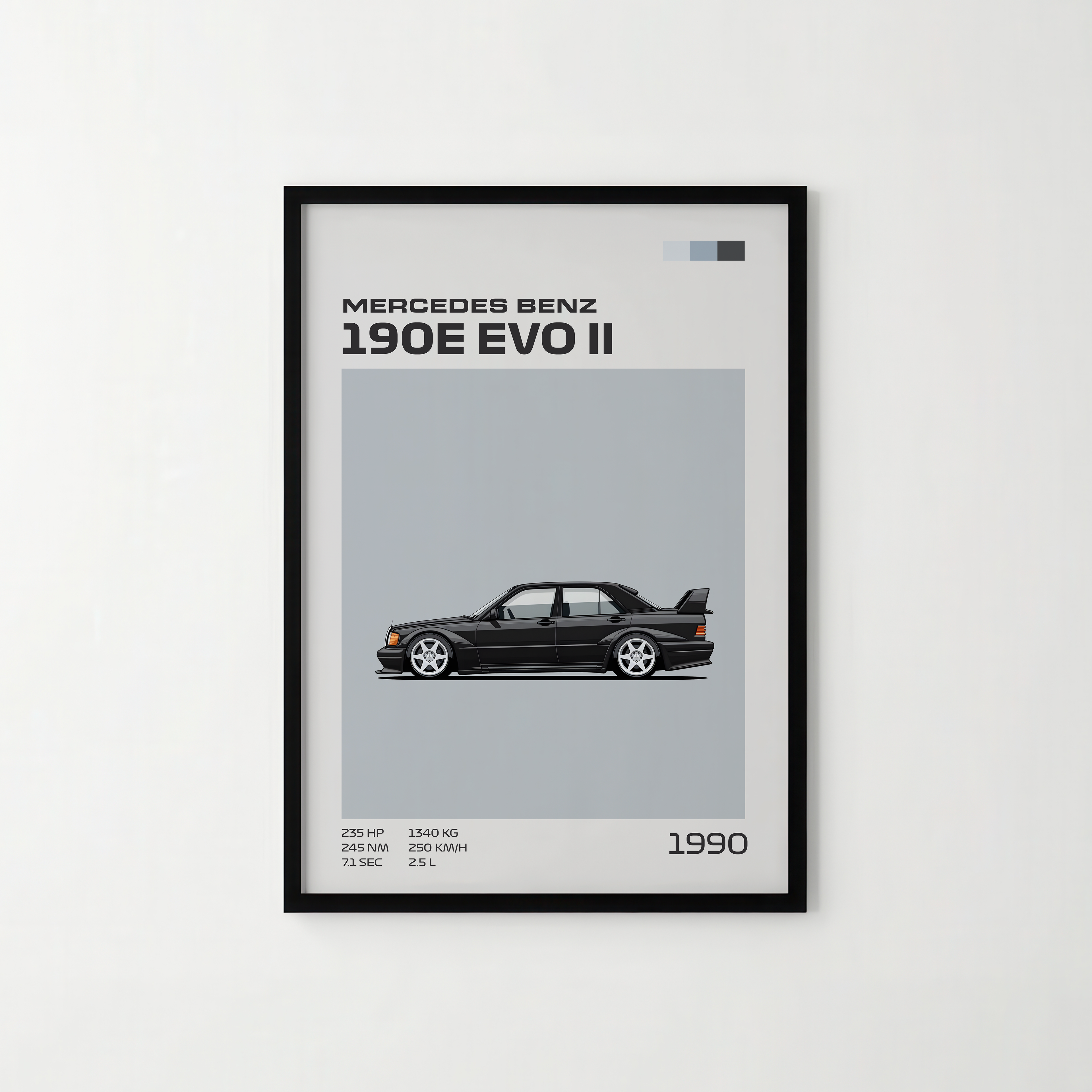 Poster Mercedes-Benz 190E Evo II (1990) "Classic Edition"