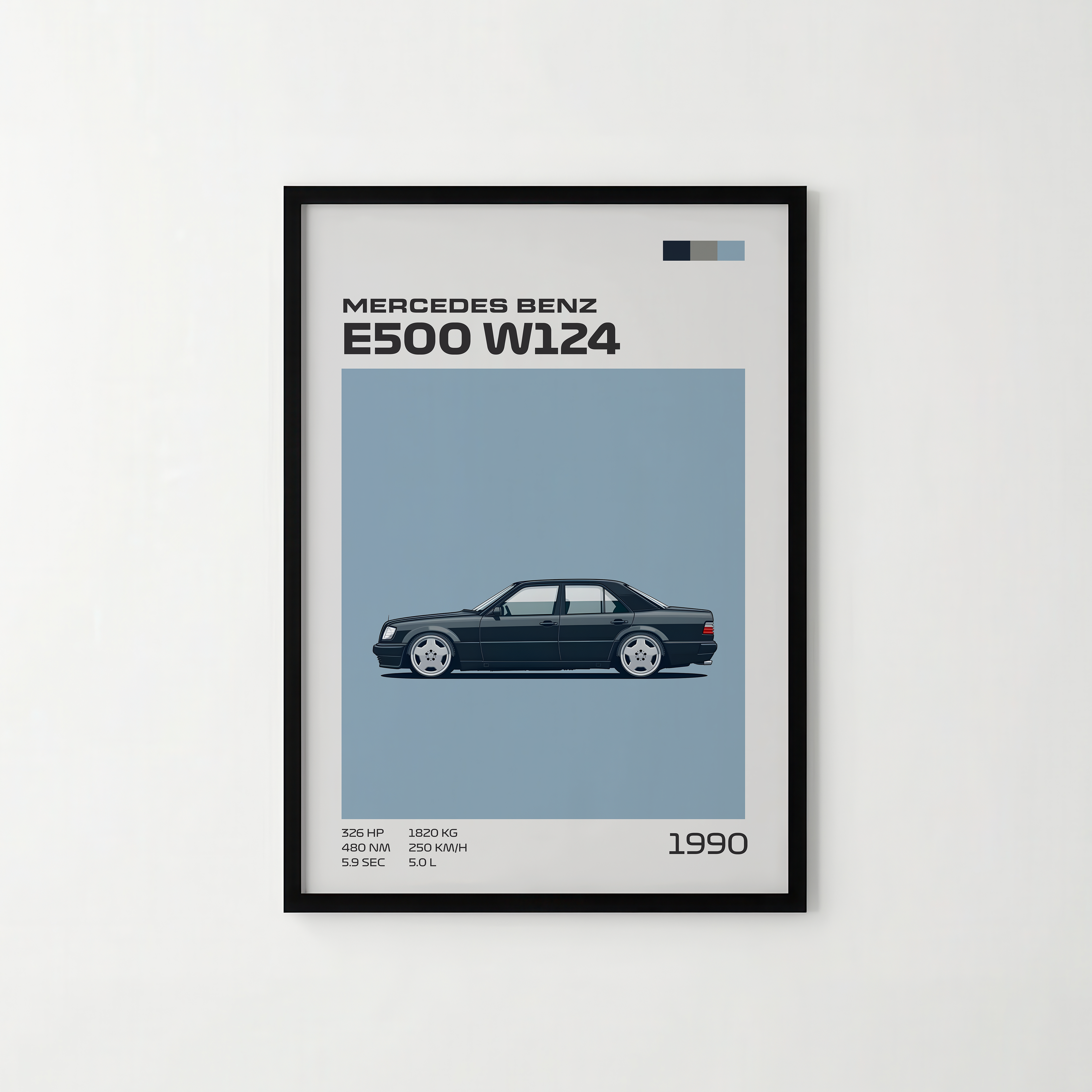 Poster Mercedes-Benz E500 W124 (1990-1995) "Classic Edition"