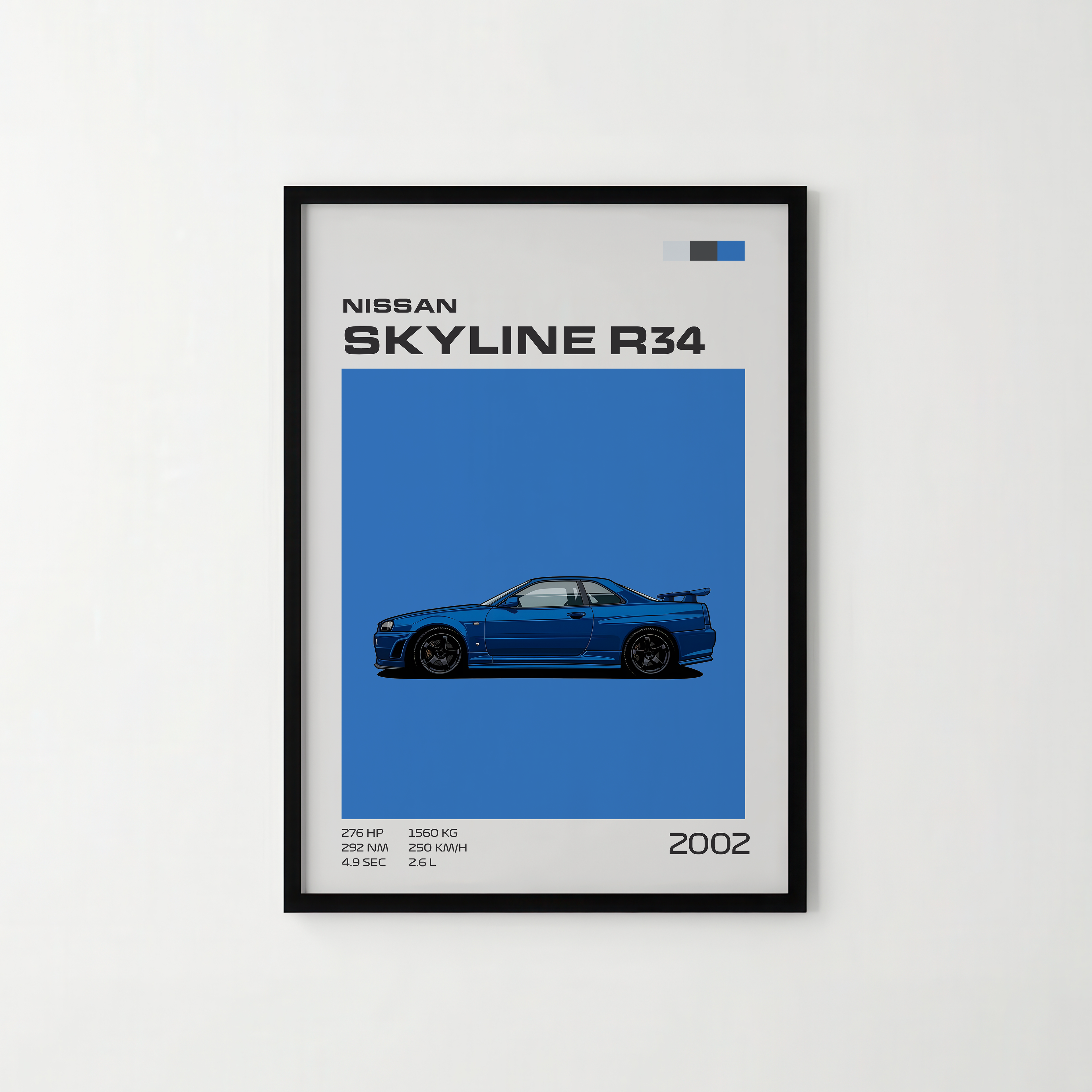 Poster Nissan Skyline R34 GT-R (1999-2002) "Classic Edition"