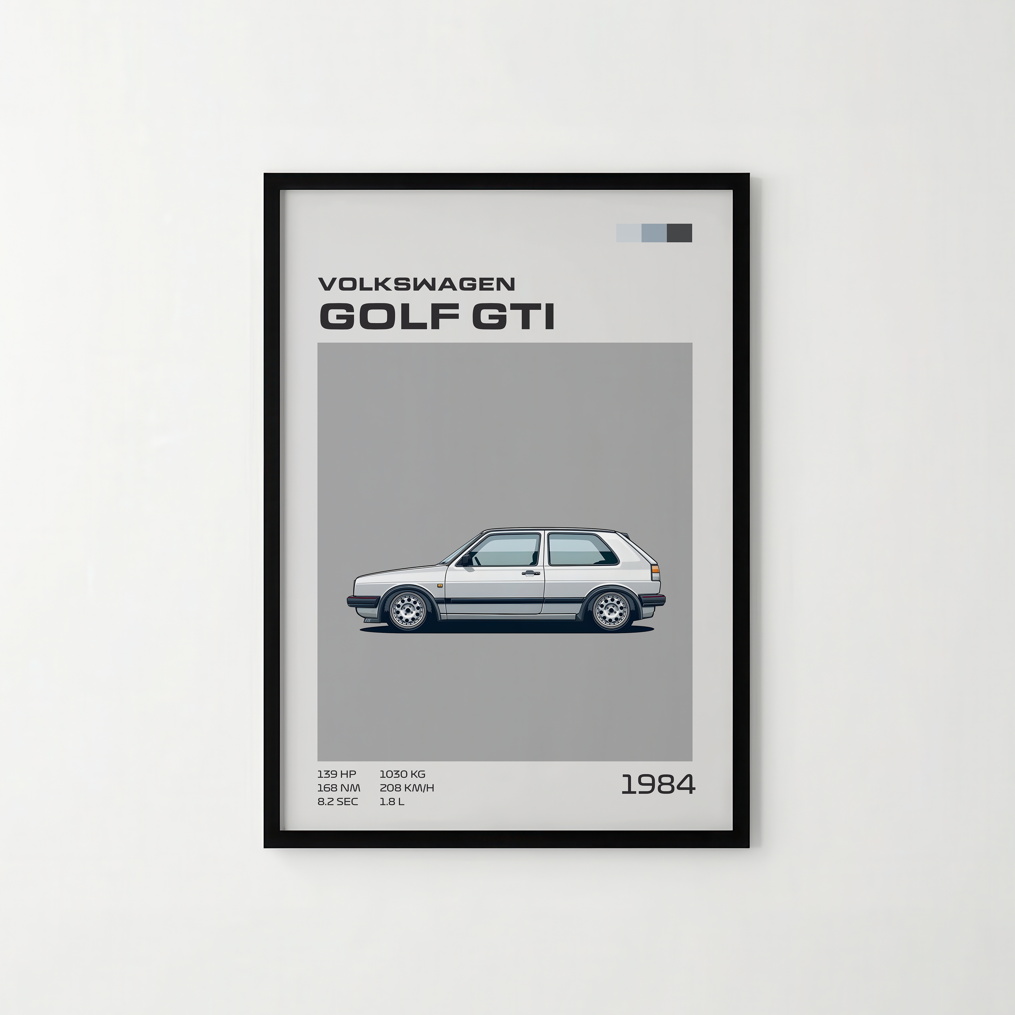 Poster Volkswagen Golf GTI Mk2 (1984-1992) "Classic Edition"