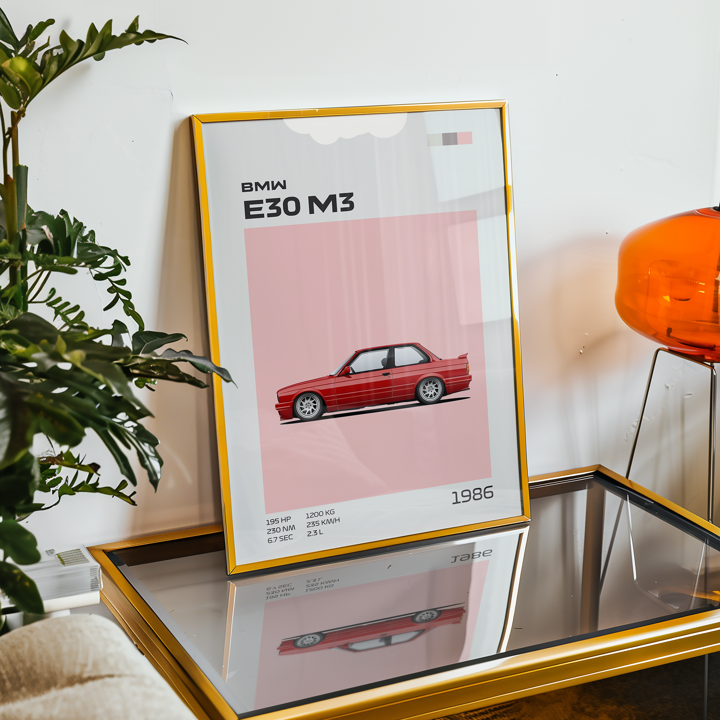 Poster BMW E30 M3 Red "Classic Edition"