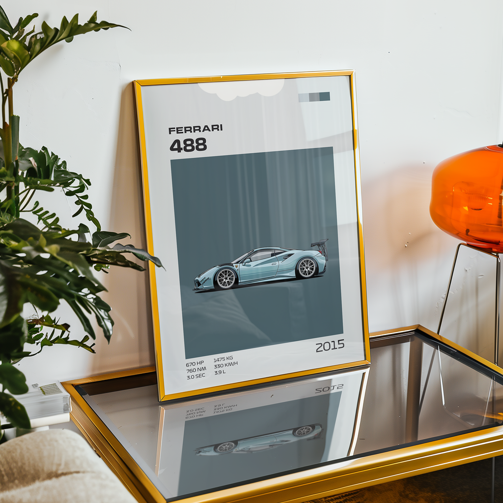 Poster Ferrari 488 GTB "Classic Edition"